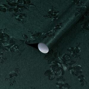 Dimoon Dark Green Wallpaper Flowers and Leaves 78.7in Set of 4